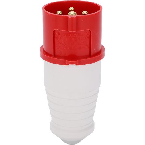 Fiche industrielle 16A 4 broches triphasé IP44 étanche antidéflagrante excellente conductivité 380-415V 3P+E prise mâle robuste (1/5)