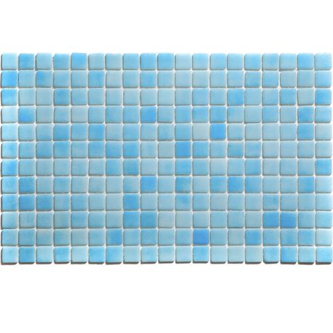 Ilcom Mosaïque de verre pressé pour piscines, salles de bains et saunas 32.5cm x 51.5cm (0.167m²) - Caribbean pool glossy