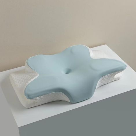 Oreiller Cervical Ergonomique Confortable avec Mousse Mémoire de Forme et Soutien de Nuque pour Sommeil Réparateur