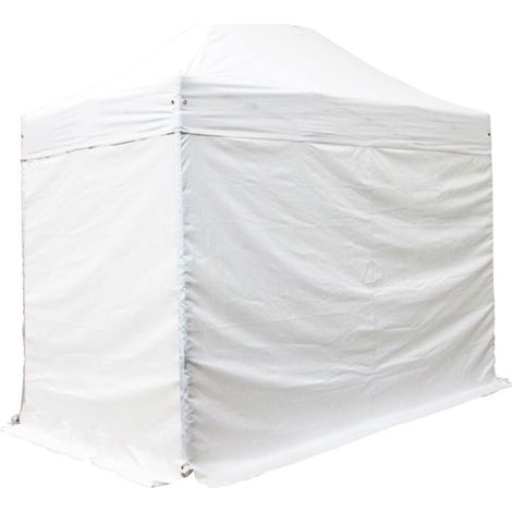 Seitenwände 2 x 2 m, 3 geschlossene Paneele + 1 Tür, 380 g/m² Polyester, weiß