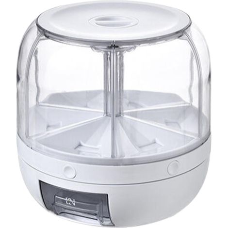 Distributeur De Riz - Contenant De Stockage Pour Céréales Avec 6 Compartiments - Rotation 360° Et Déclenchement À Un Clic - Usage Cuisine Ménagère - 1 Pièce (1/5)
