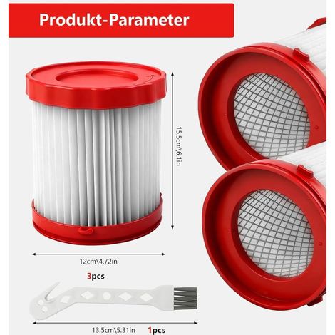 3er-Pack Ersatz-HEPA-Filter für Bosch 18V Staubsauger GAS18V-3/GAS18V-10L, passend für Bosch Professional 18V Reinigungszubehör, Modell VF320H (1/2)