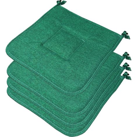 Set 4 Cuscini Sedia Cotone Morbidi Lavabili Universali Coprisedia Cucina Colore Pastello - Verde (1/4)