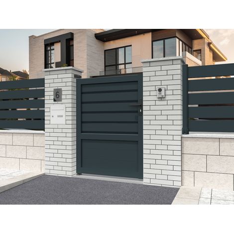 Portillon mixte Gris Anthracite L 1000 x H 1625 mm (1/2)