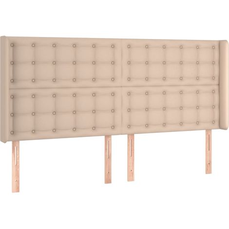 Tête de lit avec oreilles Cappuccino 203x16x118/128 cm (1/5)