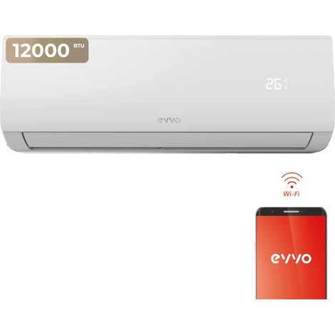 Aire Acondicionado Split EVVO CLIMA 12000 BTU (3000 fg), WiFi, Inverter, Bomba Calor, A++
