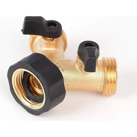 2-Wege-Y-Verteiler für 3/4"-Zulaufschläuche, zum Anschluss von 2 Geräten - Crezuo