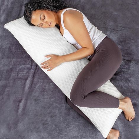Aamira Bolster Long Full Body Cushion Pillow 120x40cm, Orthopaedic Shredded Memory Foam (1/5)