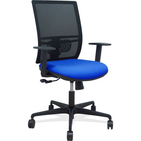 Silla Yunquera sincro malla negra bali azul brazo regulable