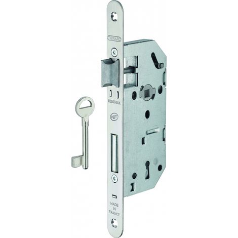 Serratura MONOMAX NF con catenaccio e scrocco, asse 40 mm, frontale inox, senza incontro, 1 chiave, conf. 25 pz – THIRARD
