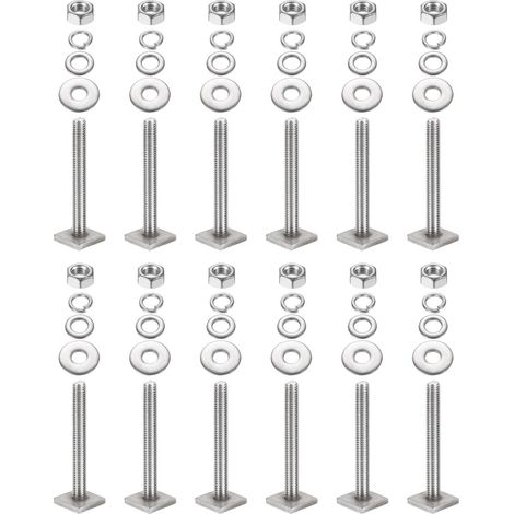 12 Ensemble Boulons Fente T M8 x 65mm pour Porte-Vélos Skis Kayak (1/5)