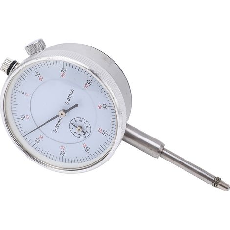 Comparateur mécanique à cadran à aiguille précis en acier inox et laiton pour mesure machine 0-20mm ±0.05mm (1/5)