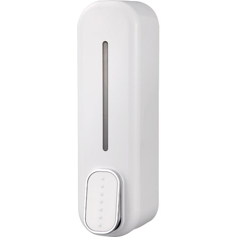 Boîte à savon liquide murale manuelle 300ml, surface lisse pour cuisine hôpital salle de bain - Blanc (1/5)