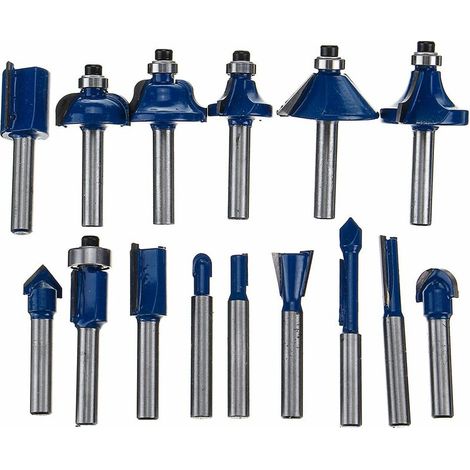 15pcs 1/4 inch Woodworking Router Shank Router Woodworking Milling Machine Accessories for Wood Cutter (1/5)