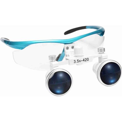 Loupe portable 3,5x 420 mm avec lunettes binoculaires et casque optique, lampe frontale LED 3 W (1/5)