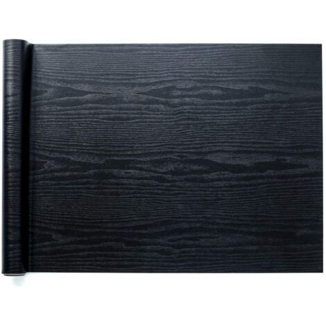 Furniture Adhesive Paper Black Wood Wallpaper 45cm x 300cm Vinyl Self Adhesive Film for Decorating Furniture Walls Cabinets Counters Kitchens (1/5)