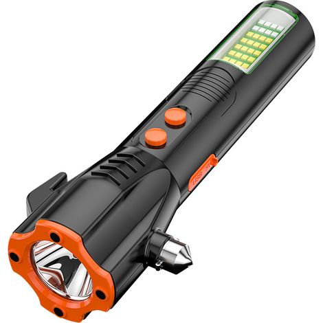 Lampe Torche Solaire LED - Cassette Vitre - Alarme Sonore et Lumineuse - Charge USB et Solaire - Pour Extérieur Camping Randonnée - 1 Pièce (1/5)