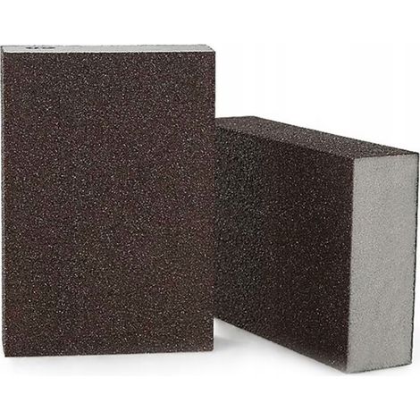 Bloc Abrasif GR 120 – Éponge Abrasive Dure 85 kg/m³ 25x68x100 mm Ponçage Surfaces Plates Formes Bois Métal Peinture