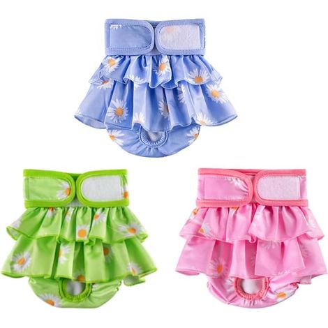 Washable Dog Diapers, Hygienic Underwear for Heated Dogs, Reusable Dog Diapers, Absorbent Pants (L: 48-65 cm) (1/5)