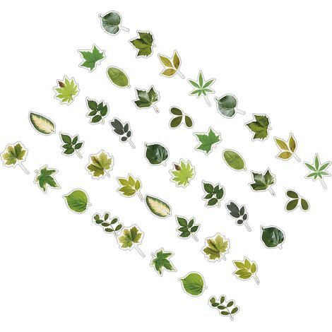 40 PET-Blattaufkleber, Pflanzenaufkleber, DIY-Anleitung, Pflanzenmotivaufkleber, grüner Zweig (1/5)