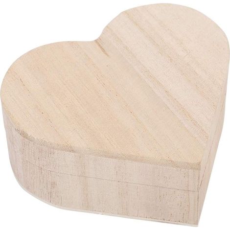 Boîte à Bijoux en Bois en Forme de Cœur avec Fermeture Magnétique, Rangement élégant pour Bagues et Colliers, Emballage Cadeau Romantique (1/5)