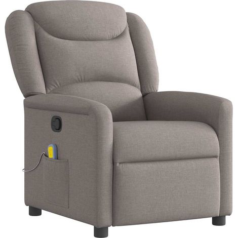 Maison Exclusive - Sillón de masaje reclinable de tela gris taupé (1/5)