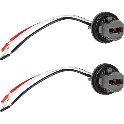 2pcs adaptateur douille ampoule T20 7443, connecteur feu stop LED, support plug voiture, remplacement ampoule feux arrière, connectique 12V. (1/4)