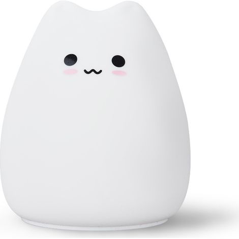 Veilleuse pour enfants, jolie lampe de nuit alimentée par piles pour chambre d'enfant, veilleuse portable en silicone souple, cadeau d'anniversaire pour filles et garçons (cute cat)