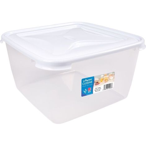 Wham Cuisine 15L Clear & Ice White Large Square Food Box & Lid (1/2)