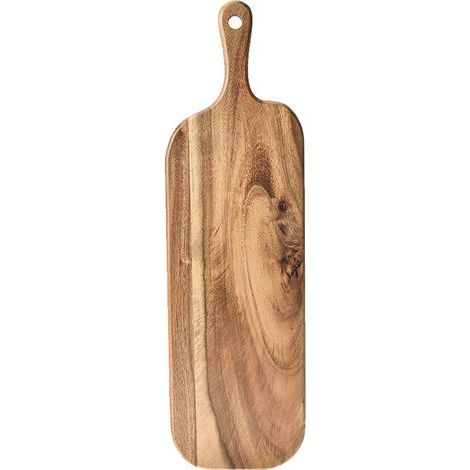 Planche à découper en bois d'acacia avec poignée, petit format, planche à charcuterie allongée, planche à fromage, planche de service pour la cuisine, viande, pizza, fromage, pain, légumes et fruits, (1/5)