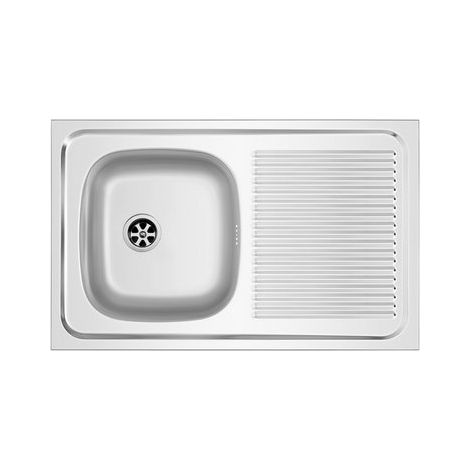 LAVELLO APPOGGIO IN ACCIAIO INOX MOD. LA02 CM 80x50 cm. 80 gocciolatoio dx