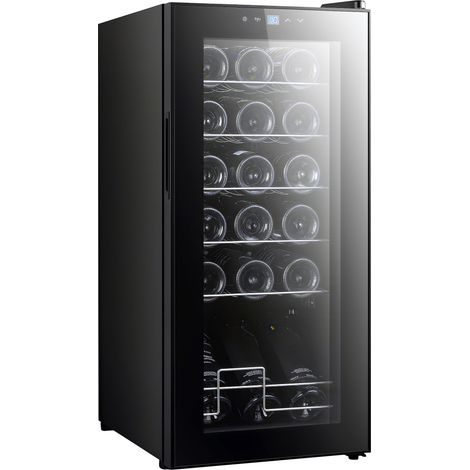 HOMCOM 50L Undercounter Wine Cooler Fridge with LED Light 18 Bottles (1/5)