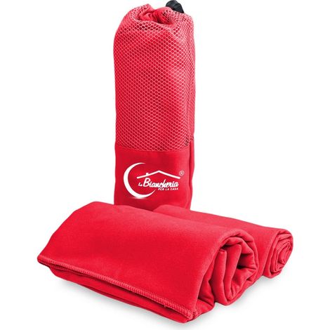 SET asciugamani MICROFIBRA ROSSO 1+1 Viso e Ospite (1/5)