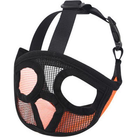 Muselière pour chien à museau court - Muselière ajustable en maille respirante pour bulldog, idéale pour le dressage à mordre, mâcher et aboyer. (1/5)