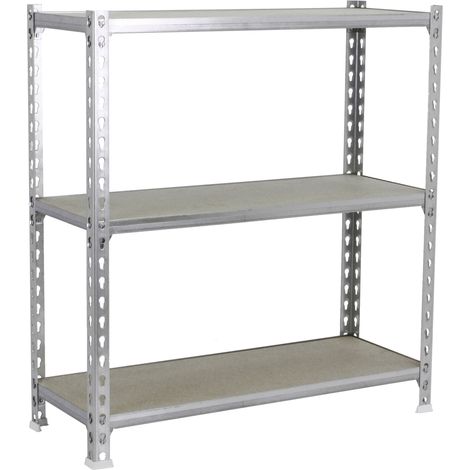 SimonRack Scaffale Portaoggetti, 900x1100x300 mm, 3 Ripiani in Legno, Portata 200 kg per Ripiano, Scaffale da Garage, Zincato/Legno – Maderclick
