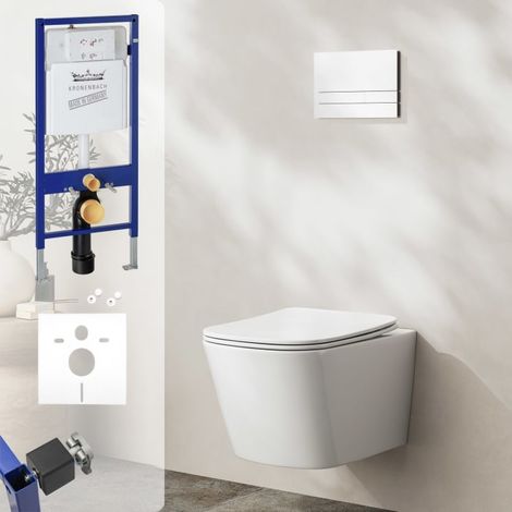 Kronenbach Cube Wand-WC kompakt spülrandlos Komplettset slim (1/5)