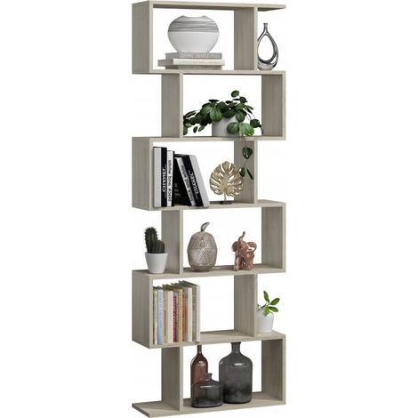 Libreria Bask Max, rovere Sonoma, in piedi, divisorio per soggiorno, ufficio, camera da letto MK (1/3)