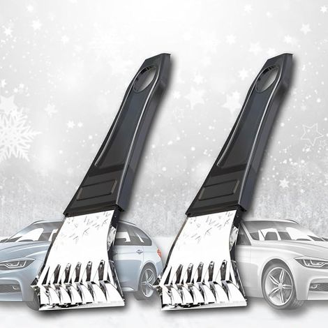 2 Pcs Neige Gratte Pare Brise, Gratte-Glace Pare Brise Vitres, Neige Gratte Pare Brise Voiture Professionnel Raclette, Grattoir à Glace Raclette Pare Brise Voiture