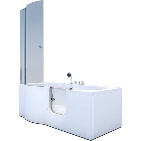 Seniorendusche und Badewanne mit Tür S12D-TH-R-EC Dusche 85x170cm