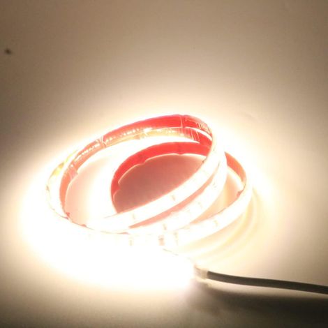 Bandeau LED 1M Auto Adhesif 220V sans Transformateur avec Interrupteur, 1 Metre Ruban LED Puissant IP67 Etanche Strip Light Blanc 4000K (1, Blanc) (1/5)