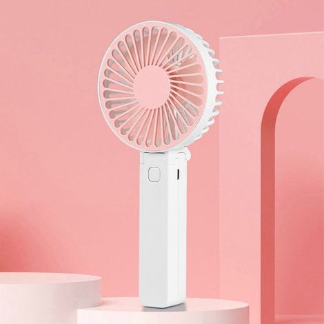 Wiederaufladbarer tragbarer Ventilator mit USB-Anschluss, 3 Belüftungsmodi – Kompakter und leiser Mini-Ventilator für Büro, Reisen oder Outdoor-Aktivitäten (rosa) (1/5)