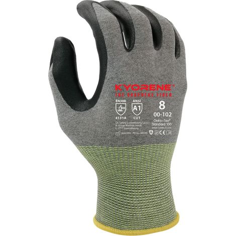 Gants KYORENE 00-102, Taille 11, Résistant à l'abrasion/coupures, 12 Paires, Noir, gris ( Prix pour Paquet de 12 Paires )