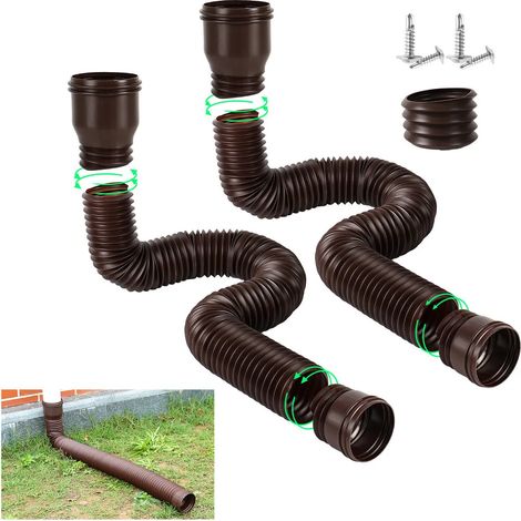 Les tuyaux de récupération d'eau de pluie et de gouttière AIORBER, les rallonges de descente de gouttière et les rallonges de drain peuvent être utilisés dans le jardin, à l'extérieur et dans les drai (1/5)