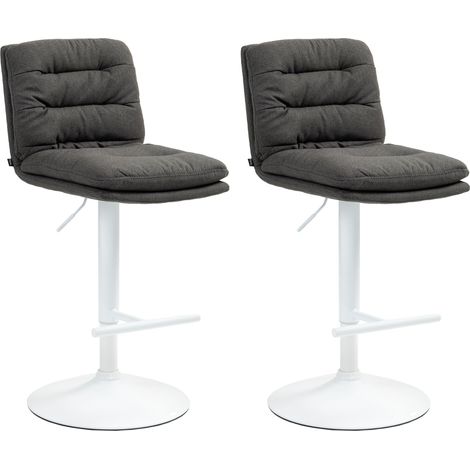 2er Set Barhocker Damar Stoff dunkelgrau weiß