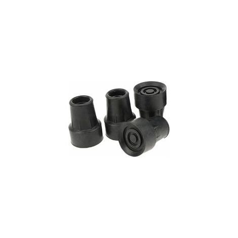 Pack de 4 Embouts de Canne Antidérapants Standard Embouts en Caoutchouc Noir - 19mm (1/4)