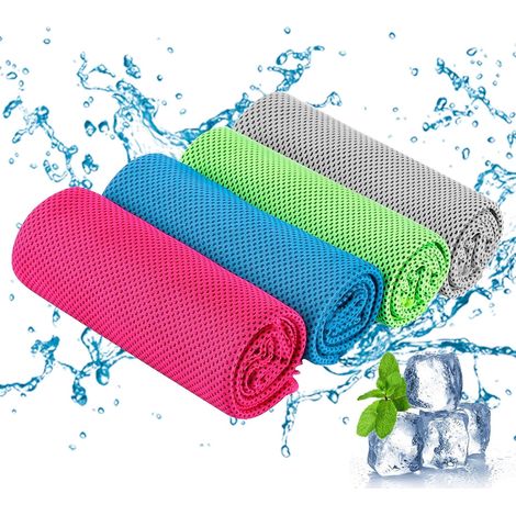 Serviettes Rafraîchissantes - 100x30cm Microfibre Speed Dry - Soulagement Instantané - Pack 4 (1/5)