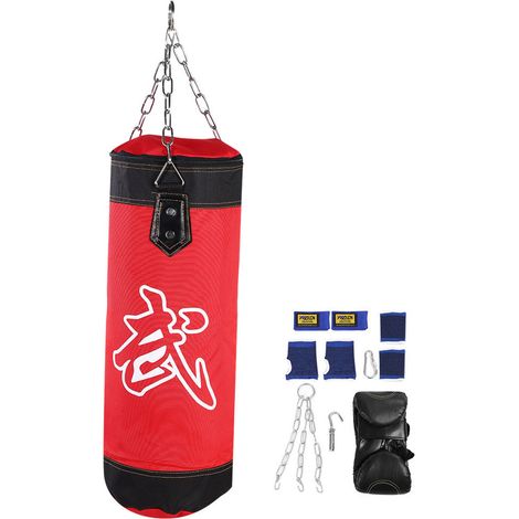 7 + 1 vide entraînement boxe crochet coup de pied sac de sable combat karaté poinçon poinçonnage sac de sable gants (1/5)
