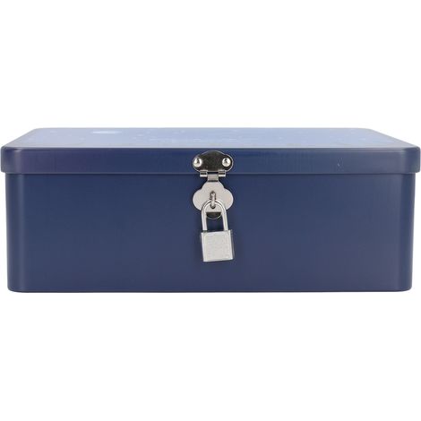 Boîte de rangement rétro en fer-blanc, grande capacité, multifonctionnelle et portable, idéale pour ranger de l'argent ou offrir. (1/5)