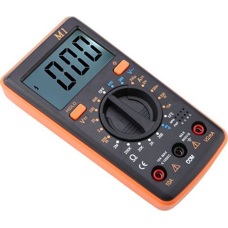 Testeur de Multimètre Numérique, Multimètre Numérique à Sélection Automatique, Testeur de Tension CC/CA M1 pour la Maison D'usine (Orange) (1/5)