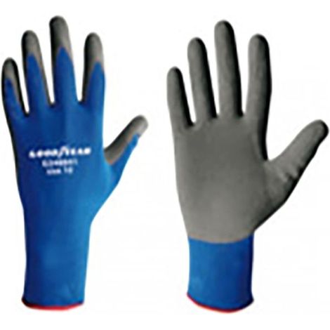 Goodyear Guanti in nylon e schiuma di lattice taglia 9 colore blu/nero, guanti da lavoro (1/3)